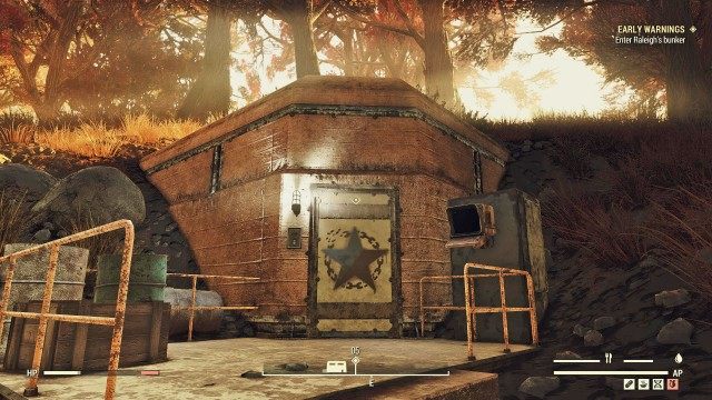 Enter Raleigh's bunker