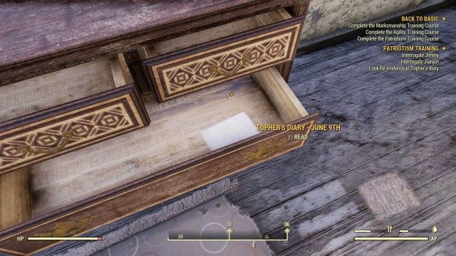 Look for evidence in Topher's diary
