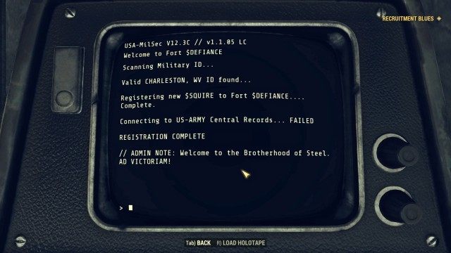 Register for the Brotherhood of Steel