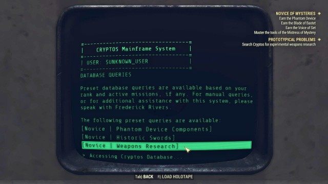 Search Cryptos for experimental weapons research