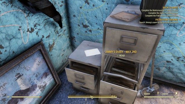 Search Jimmy's room for his terminal password