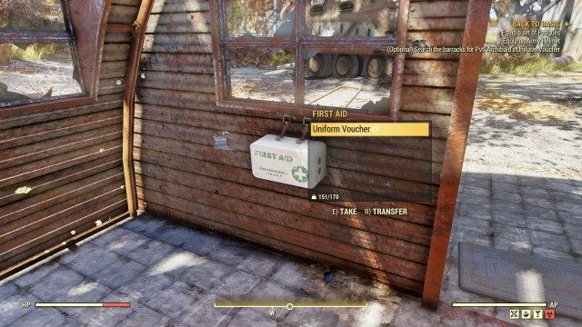 (Optional) Search the barracks for Pvt. Archibald's Uniform Voucher