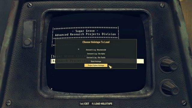 Use the Project Siphon Holotape to extract the data
