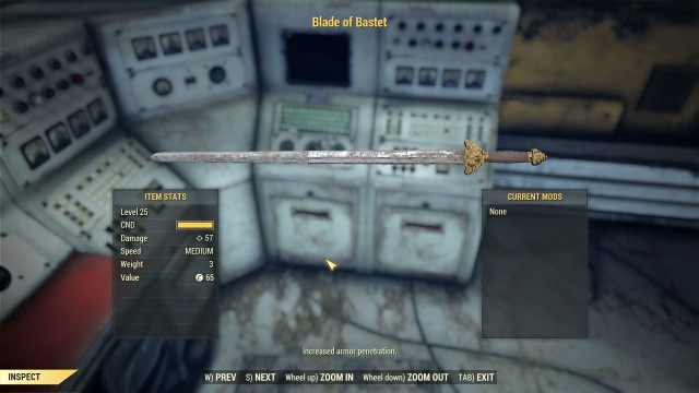 Use the Fabricator to make the Blade of Bastet
