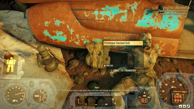 (Optional) Find Nari's hazmat suit