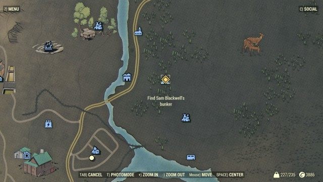 Find Sam Blackwell's bunker
