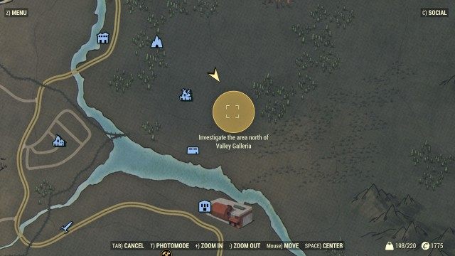 Investigate the area north of Valley Galleria