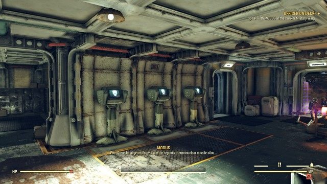 Speak with MODUS in the bunker Military Wing