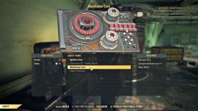 (Optional) Repair damaged Mainframe Cores