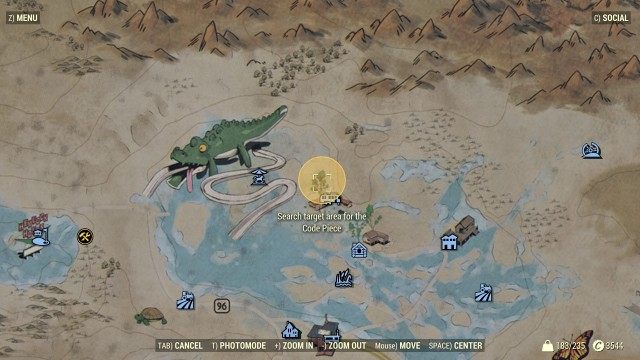 Search target area for the Code Piece