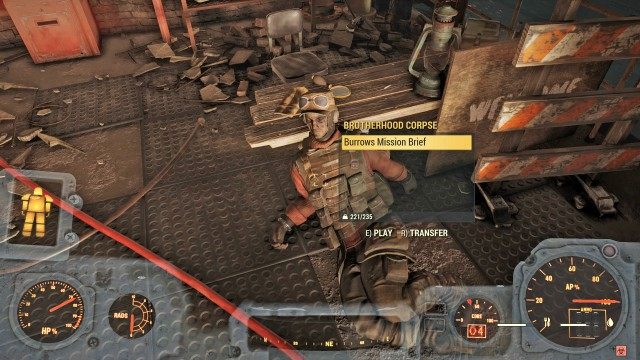 Listen to the 'Burrows Mission Brief' Holotape