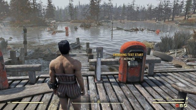 Start the swimming test