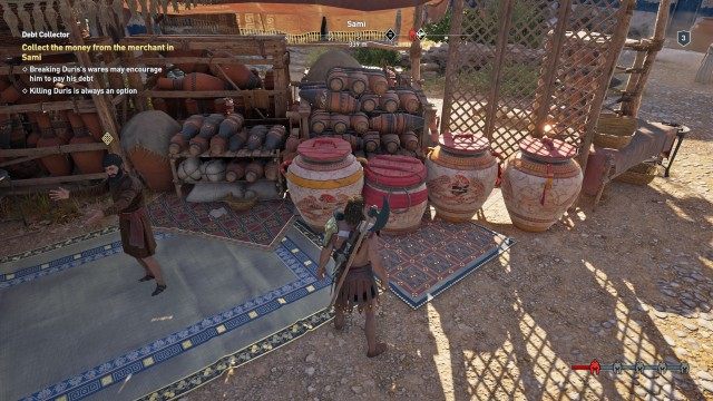 Collect the money from the merchant in Sami