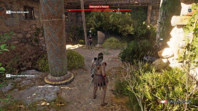 Escort Odessa through the destroyed palace