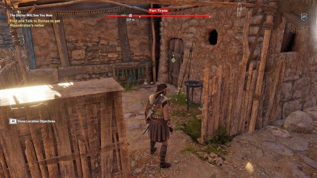 Find and Talk to Dymas to get Hippokrates's notes