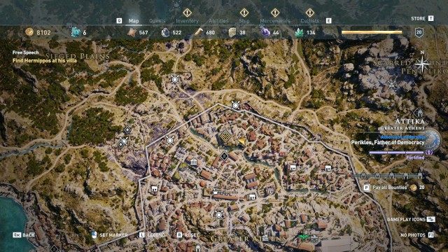 Find Hermippos at his villa