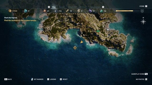 Find the necklace in the sunken temple