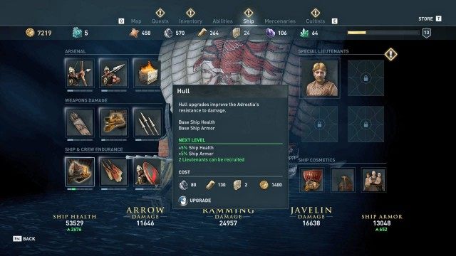 Gather resources and Upgrade your ship's hull
