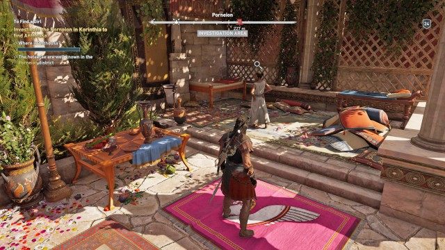 Investigate the Porneion in Korinthia to find Anthousa