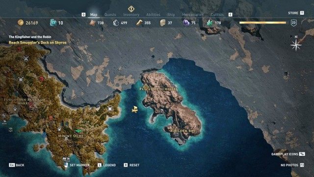 Reach Smuggler's Dock on Skyros