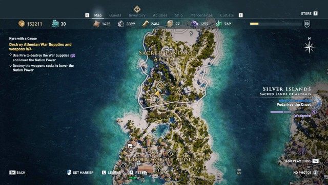Destroy Athenian War Supplies and weapons 0/4