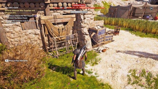 Destroy Athenian War Supplies and weapons 0/4