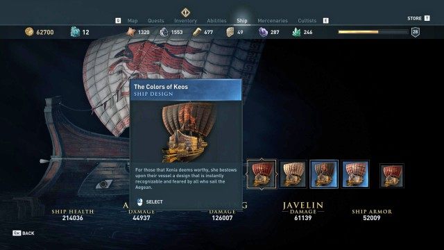 Equip the ship with Xenia's war colors