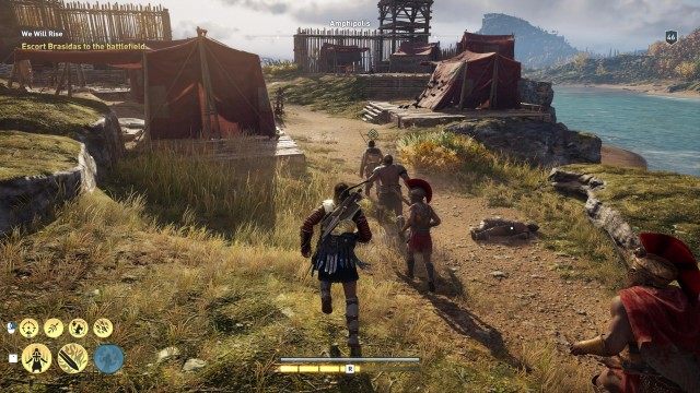 Escort Brasidas to the battlefield