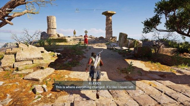 Escort Myrrine to the cliff's edge
