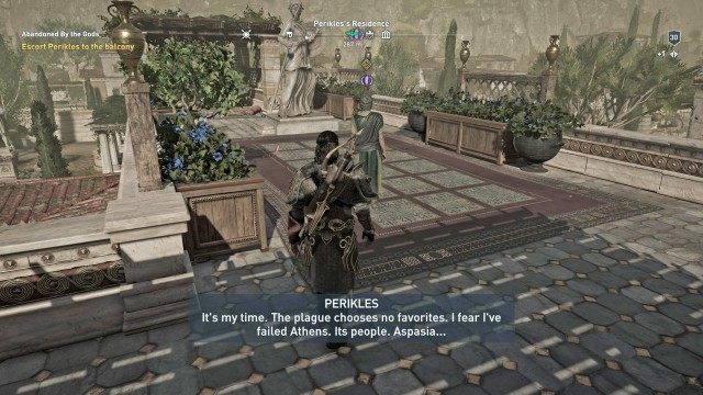 Escort Perikles to the balcony