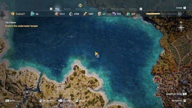 Explore the coastline to discover the underwater temple