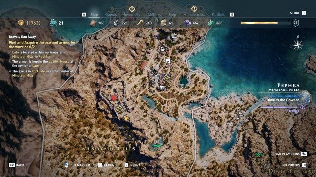 Find and Acquire the axe and armor for the warrior 0/2