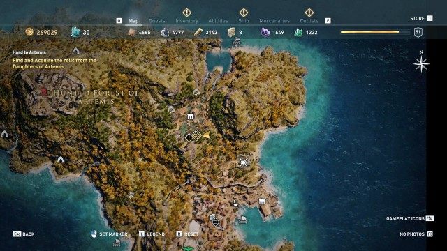 Find and Acquire the relic from the Daughters of Artemis