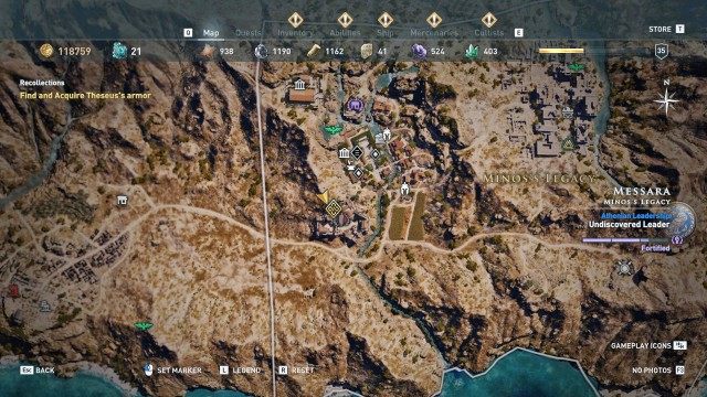 Find and Acquire Theseus's armor
