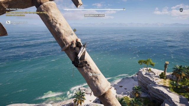 Find and Interact with the symbol on the Statue of Poseidon