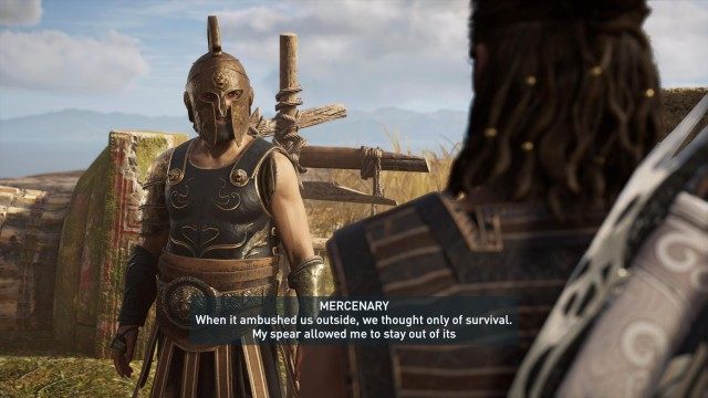 Find and Talk to the mercenary about the spear