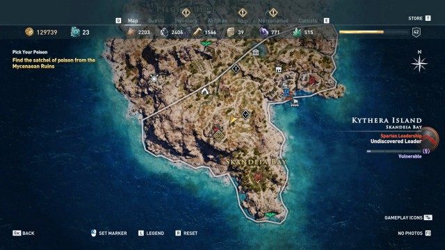 Find the satchel of poison from the Mycenaean Ruins