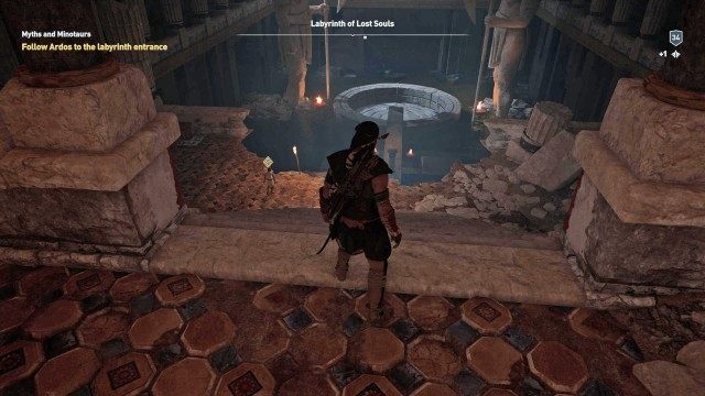 Follow Ardos to the labyrinth entrance