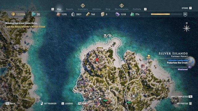 Loot the Delos lslands's Nation Chest