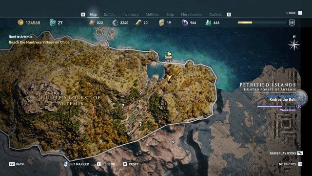 Reach the Huntress Village on Chios