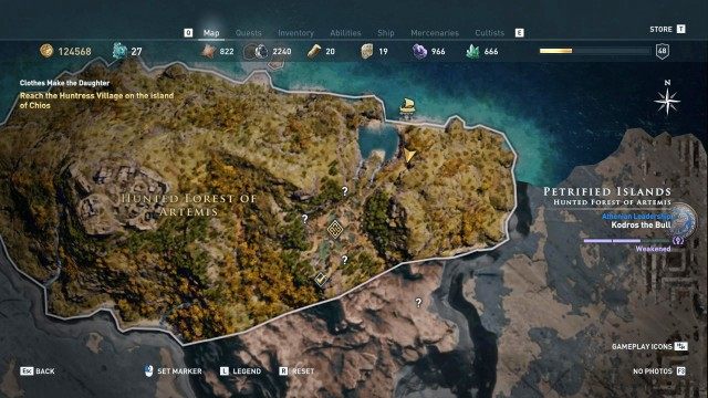 Reach the Huntress Village on the island of Chios