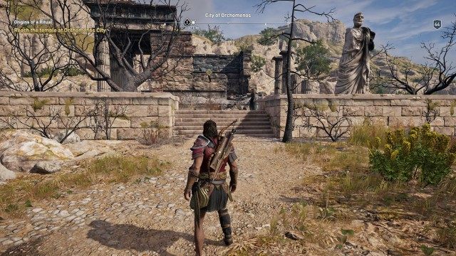 Reach the temple at Orchomenos City