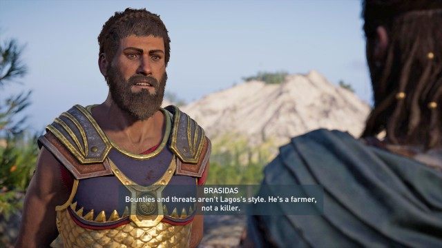 Talk to Myrrine and Brasidas near Tegea