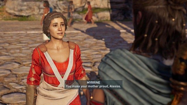 Talk to Myrrine in front of the Throne Room