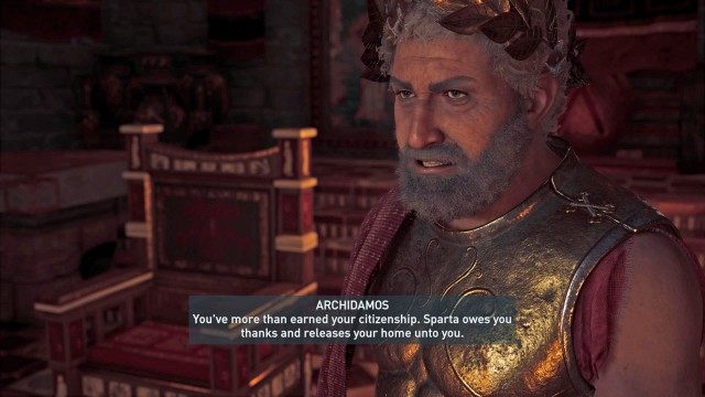 Talk to Myrrine in front of the Throne Room