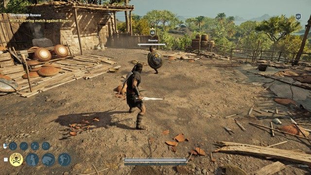 Win a sparring match against Roxana