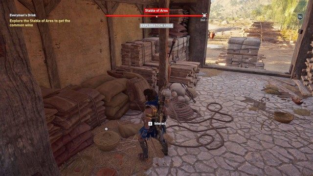 Explore the Stable of Ares to get the common wine
