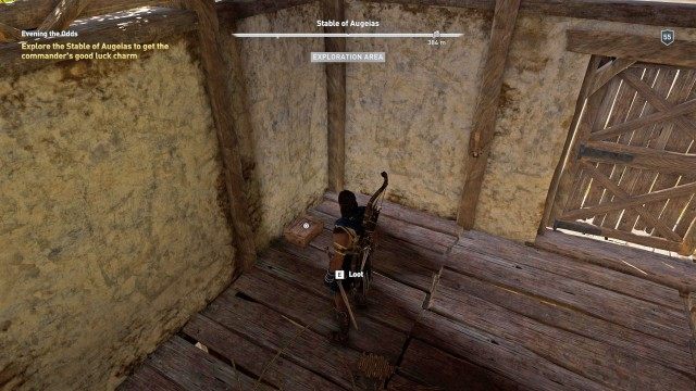 Explore the Stable of Augeias to get the commander's good luck charm