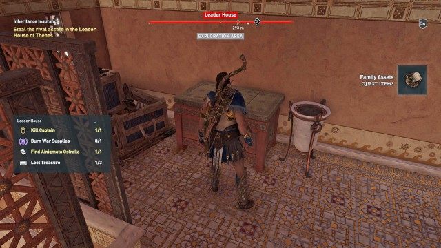 Steal the rival assets in the Leader House of Thebes