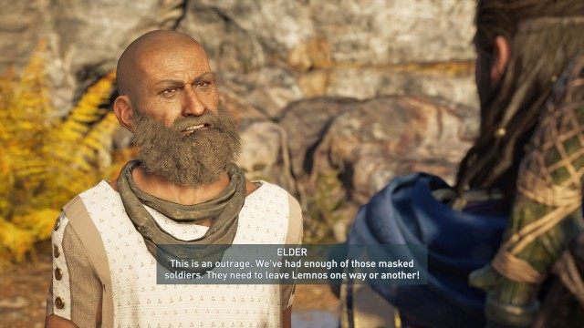 Talk to the villager near Mikkos's house
